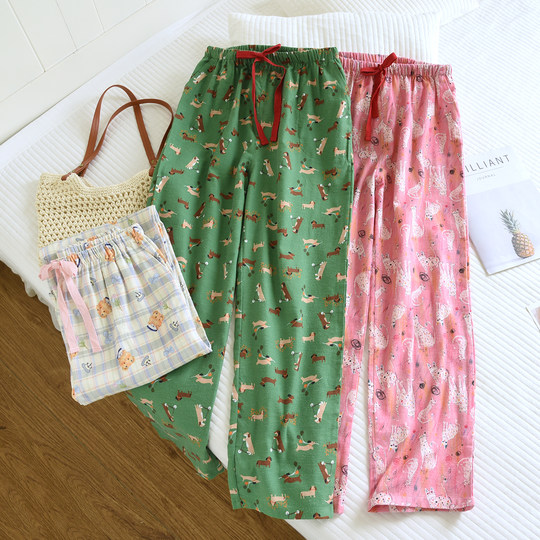 Pure cotton brushed women's cartoon pajamas
