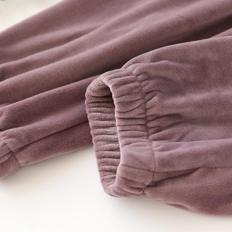 珊瑚绒睡裤女秋冬季加绒保暖家居裤法兰绒保暖暖暖长裤高腰加厚 - 图2