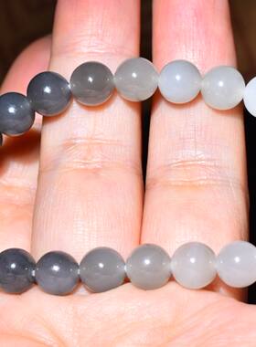 JJ030906新疆的猫17.8克8mm色调油亮青海烟紫色渐变圆珠手链