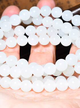 新疆的猫88.4克，8mm顶细三高羊脂白玉籽料圆珠108长链SBH318