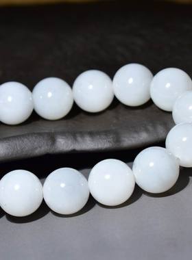 新疆的猫 63.6克，内径14mm15粒特细特熟黑山白玉手链YYX17