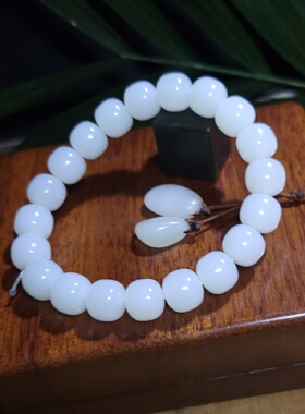 新疆的猫Z120201 31.9克10x9肉细高油脂感糯润羊脂白玉老型珠手串