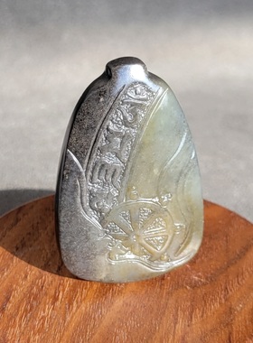 新疆的猫C122004 37.4克，皮壳老气老结的满油库皮牌子挂件