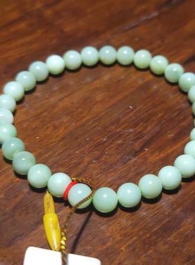 新疆的猫YQ122502 10.3克，直径6mm超惊艳黑羊洞夹层料碧玉手链