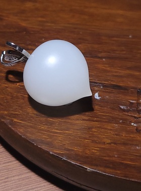 新疆的猫YQ100206 12.1克，夹层料925银镶嵌羊脂白玉大萝卜挂坠