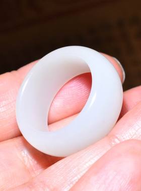 新疆的猫JJ121902  5.8克18mm细润早期老料且末糖白玉指环