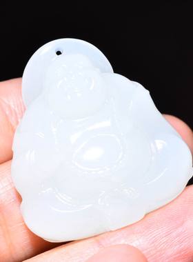 新疆的猫JJ101102  23.1克，润如凝脂俄籽三高羊脂白玉苏工佛