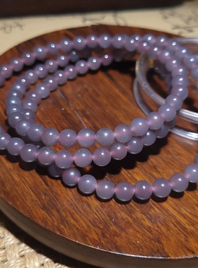 新疆的猫YQ121806 37.5克，6mm色美油亮细润美美烟紫和田玉挂链