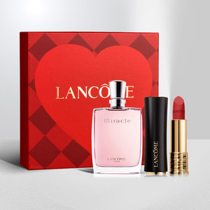 Lancome/兰蔻口红小蛮腰哑光唇膏196#粉底液奇迹香水棋盘格礼盒