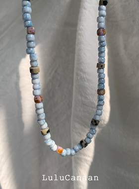 琉璃米珠串珠女夏日长链天然石