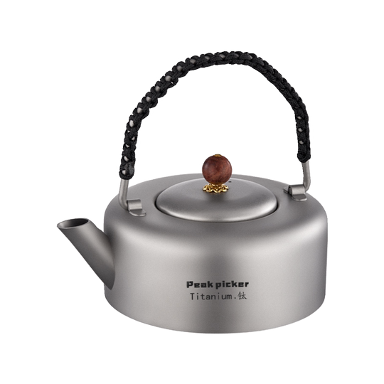 纯钛茶壶户外烧水壶露营便携双层茶杯茶具煮茶套装功夫茶围炉煮茶