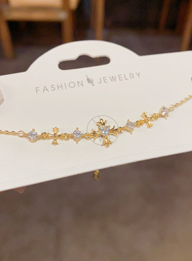 春季新款轻奢时尚设计感镶钻十字架手链女气质个性简约手饰品