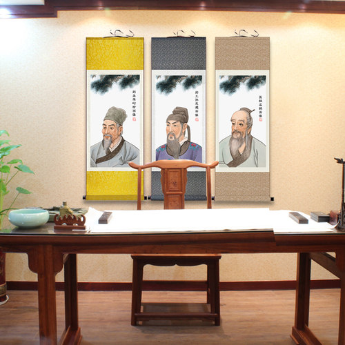 十大名医丝绸挂画诊所药店医院中医华佗张仲景扁鹊药王孙思邈画像 - 图1