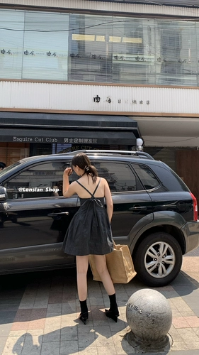 LONSLAN ЛЕТО 2023, обтягивающая талию юбка с квадратным вырезом сзади и перекрещенными подтяжками