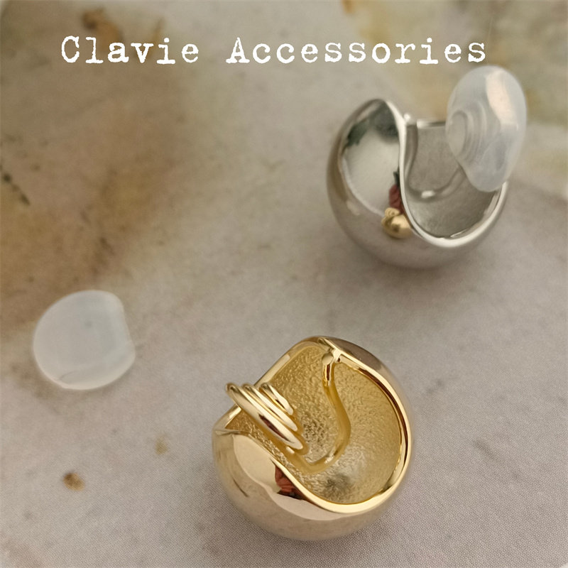 耳夹蚊香盘立体圆球形金色银色ins简约欧美日杂甜酷风耳钉耳环女,淘宝优惠券,粉丝福利购,淘宝优惠卷