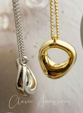 银色金属风小众高级质感毛衣链