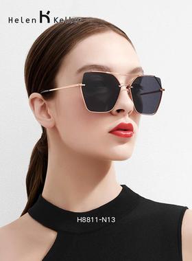 海伦凯勒冬季新款多边时尚墨镜女旅游度假太阳眼镜女三亚海边拍照