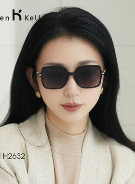 海伦凯勒新款太阳眼镜女士海边拍照遮阳防晒可配近视墨镜度数白边