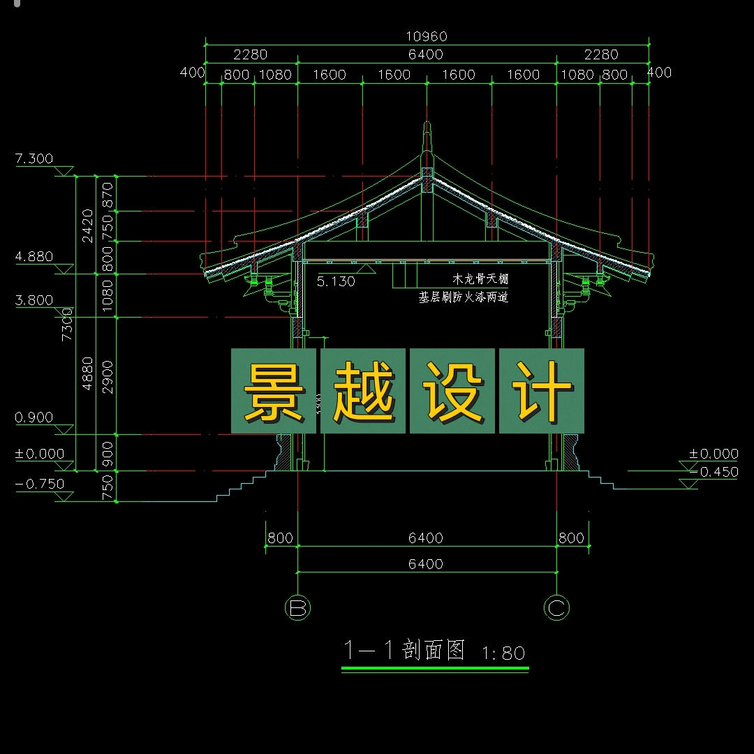 古建筑营造cad施工图 仿唐山门歇山顶大殿精品仿古建筑设计素材 - 图0