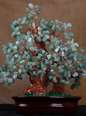 厂家直销天然粉水晶招财树姻缘