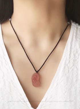 黑曜石貔貅ins冷淡风脖颈链吊坠