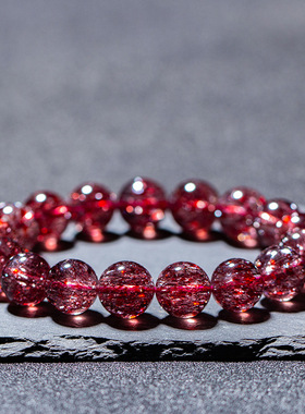 天然红超七彼岸花金草莓闪灵钻蓝月光坦桑石碧玺绿幽灵金发晶手链