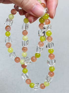 【吾有一片花海】原创设计师项链白水晶南红橄榄石葡萄石女饰品