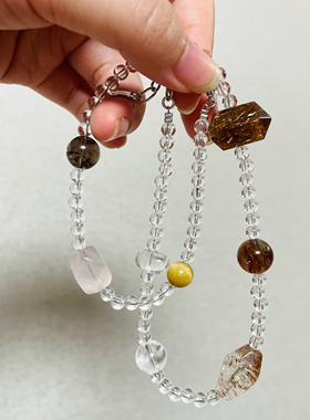 【沐夏之风】原创设计师项链纯天然绿水晶黑金超七纯天然无优化