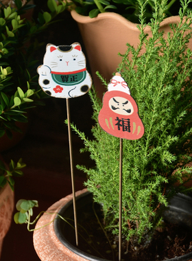 招财猫花园花盆装饰品铁艺花插