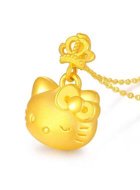 HelloKitty吊坠足银项链