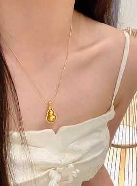 新款时来运转葫芦项链金包银吊坠高级感时尚轻奢锁骨链送女友礼物