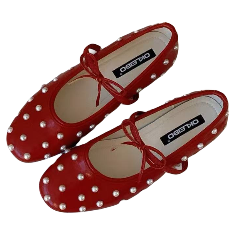 平底玛丽珍鞋女2026新款春季铆钉蝴蝶结一字带配裙子通勤浅口单鞋,淘宝优惠券,粉丝福利购,淘宝优惠卷