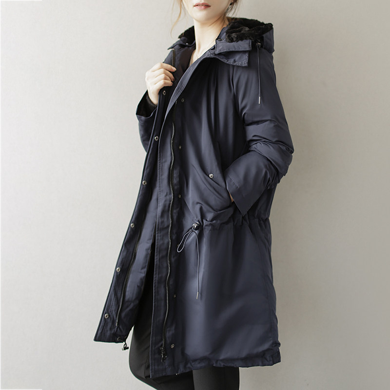 徕倩可脱卸连帽羽绒服女冬中长款2024年新款毛领冬季外套 DJ733,淘宝优惠券,粉丝福利购,淘宝优惠卷