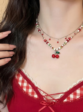 红樱桃~多巴胺彩色串珠项链