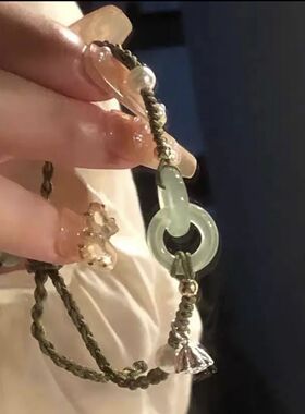 环环相扣新中式手链女款 学生森系平安扣编织绳古风仙气闺蜜礼物