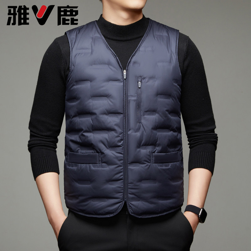 雅鹿2025秋冬新款羽绒马甲男轻薄短款内穿爸爸保暖背心中老年内胆,淘宝优惠券,粉丝福利购,淘宝优惠卷