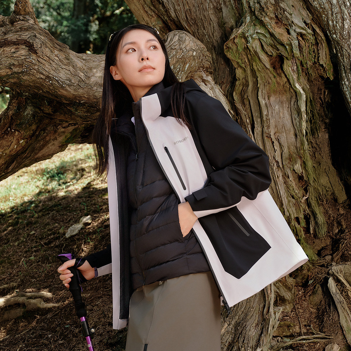 【杨紫同款】波司登冬季户外三合一冲锋衣登山保暖鹅绒羽绒服女