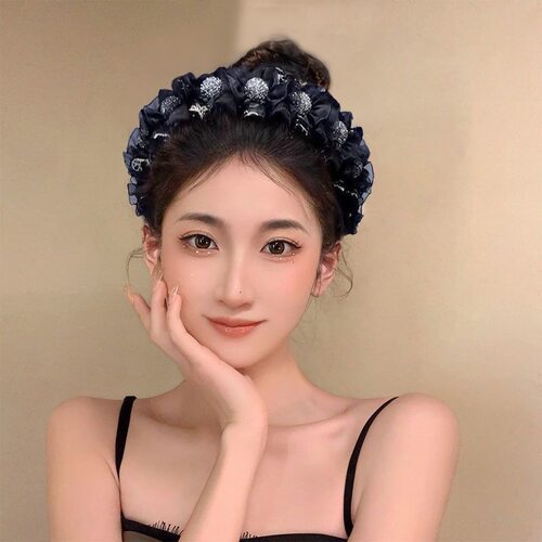 【原版】韩版水钻蝴蝶结发箍女2026年新款宽边头箍发卡高频顶头饰 - 图2