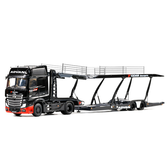 GCD 1 64 Mercedes-Benz Actros heavy truck ADV Yokohama one-to-eight bracket lifting double-decker transport model vehicle