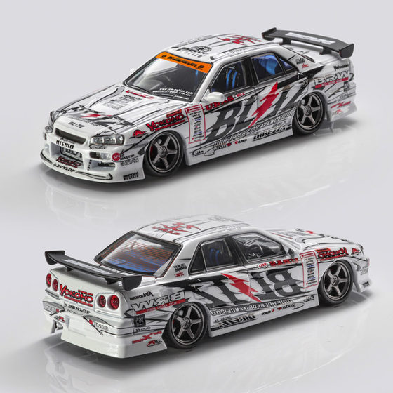 Limited Nissan ER34 BLITZ D1GP drift car Mortal 1 64 GTR alloy car model