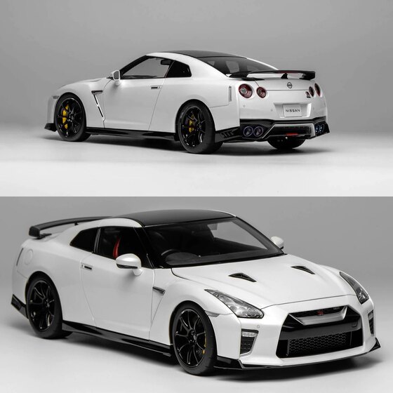 MH 1 18 Nissan GT-R R35 NISMO T-Spec Edition alloy full car model white