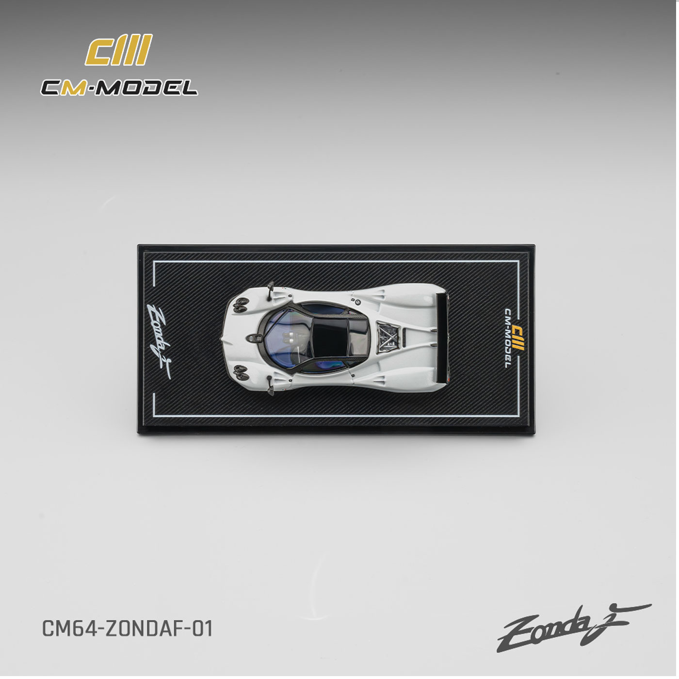 帕加尼Pagani 宗达Zonda F 硬顶超跑 CM 1:64 仿真合金汽车模型白 - 图1