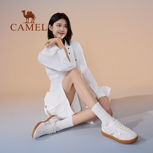 骆驼海星运动鞋女款2026春夏新款女鞋板鞋透气复古德训鞋百搭鞋子 - 图1