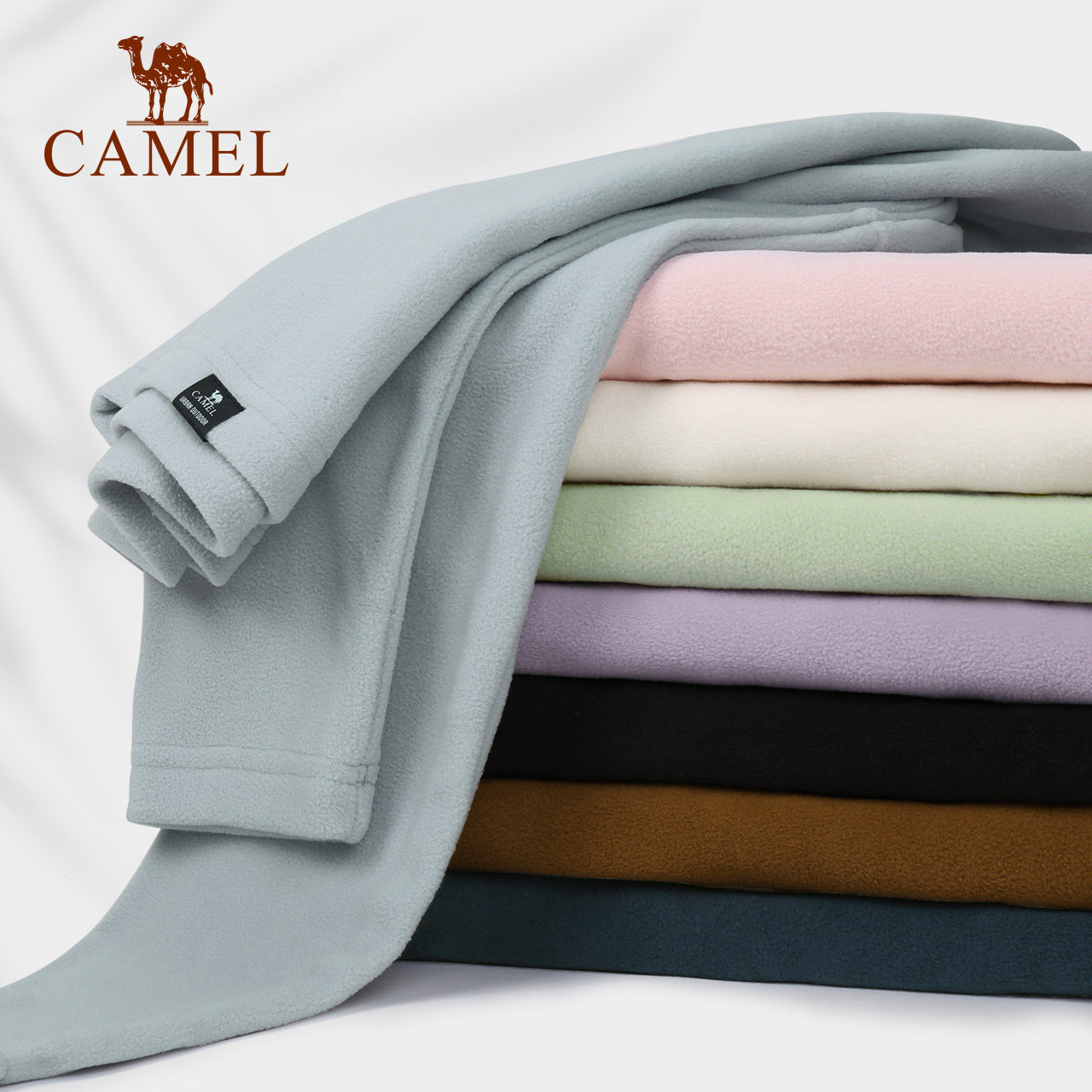 骆驼圆领抓绒衣女款春秋季新款保暖长袖T恤情侣款打底衫上衣男,淘宝优惠券,粉丝福利购,淘宝优惠卷