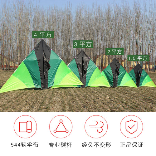 潍坊王侉子风筝2026伞布碳杆大草原微风大型成人高档三角风筝 - 图1