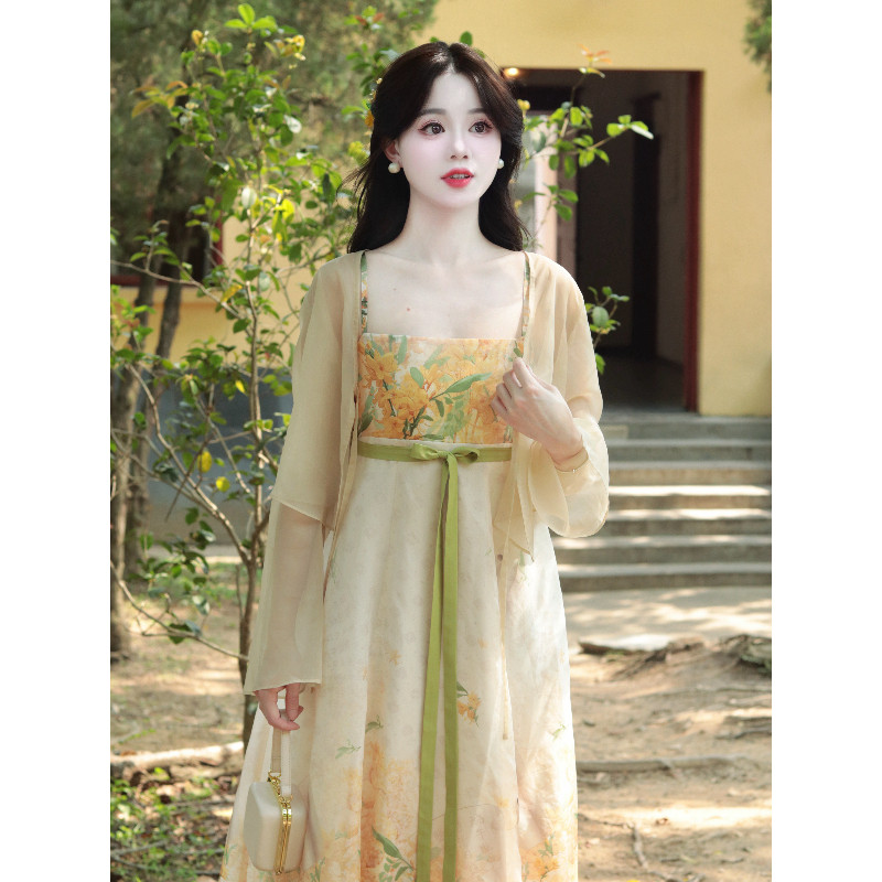 瑶西【鸢尾花开】长款裙子出游穿搭新款长裙汉服新中式连衣裙,淘宝优惠券,粉丝福利购,淘宝优惠卷