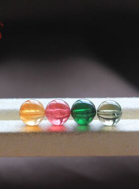天然碧玺红绿橙特殊色圆珠隔珠
