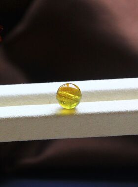 天然碧玺柠檬黄圆珠隔珠