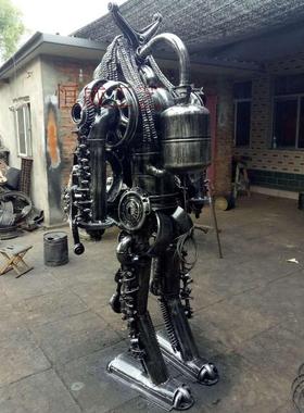 怀旧朋克机器人金属装饰餐厅摆件