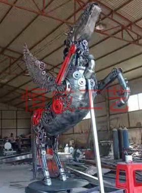 金属动物园林铁艺独角兽落地摆件